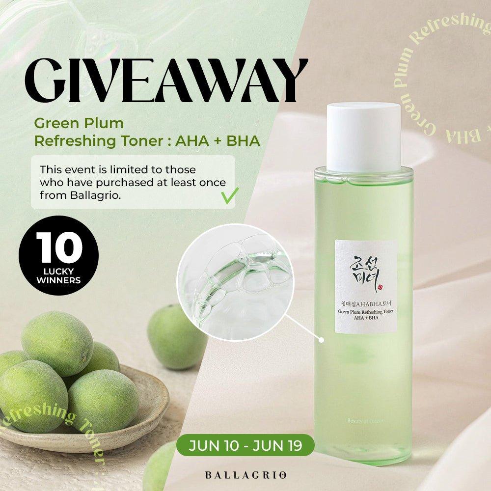 GIVEAWAY | Beauty of Joseon Green Plum Refreshing Toner : AHA + BHA - Ballagrio