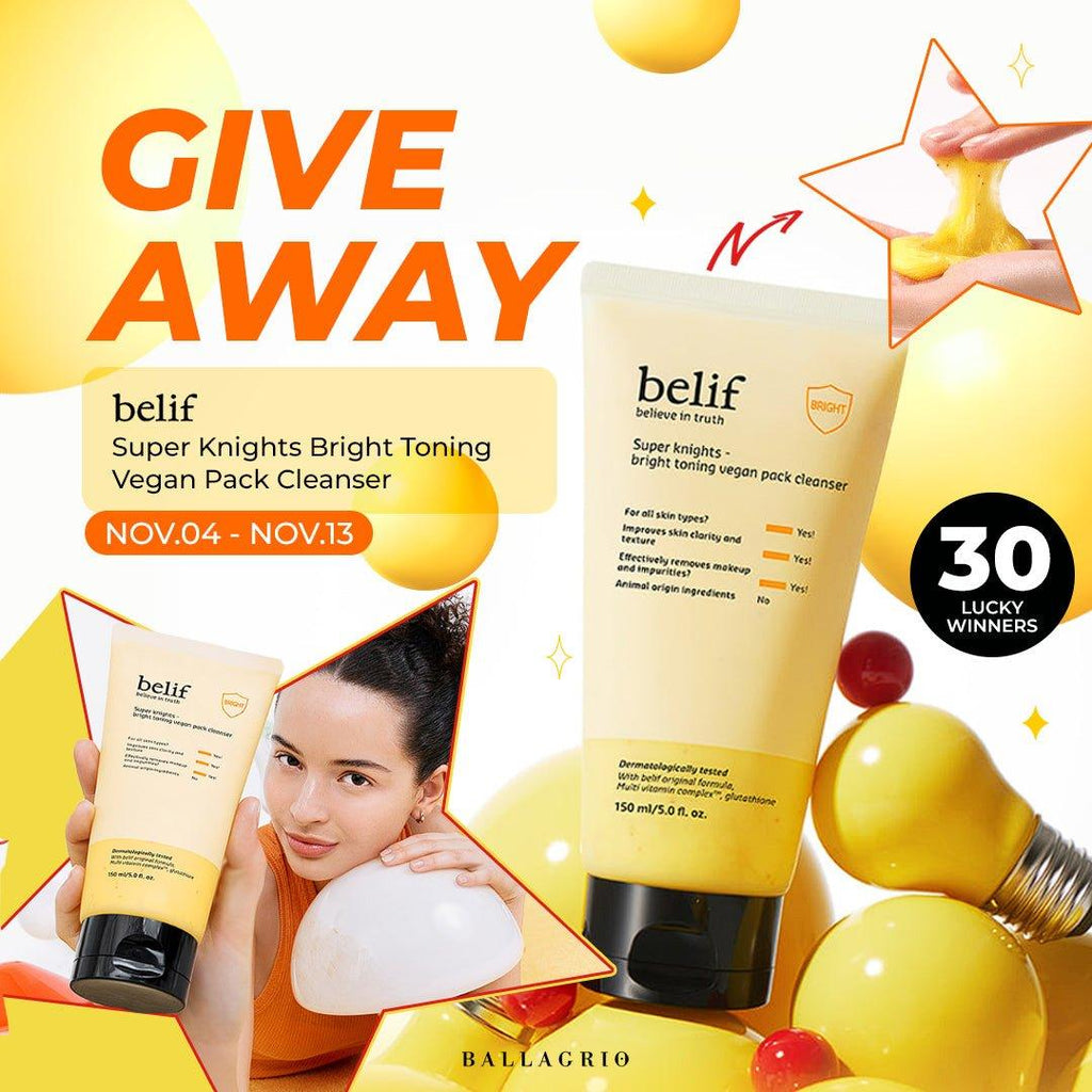 GIVEAWAY | Belif Super Knights Bright Toning Vegan Pack Cleanser - Ballagrio