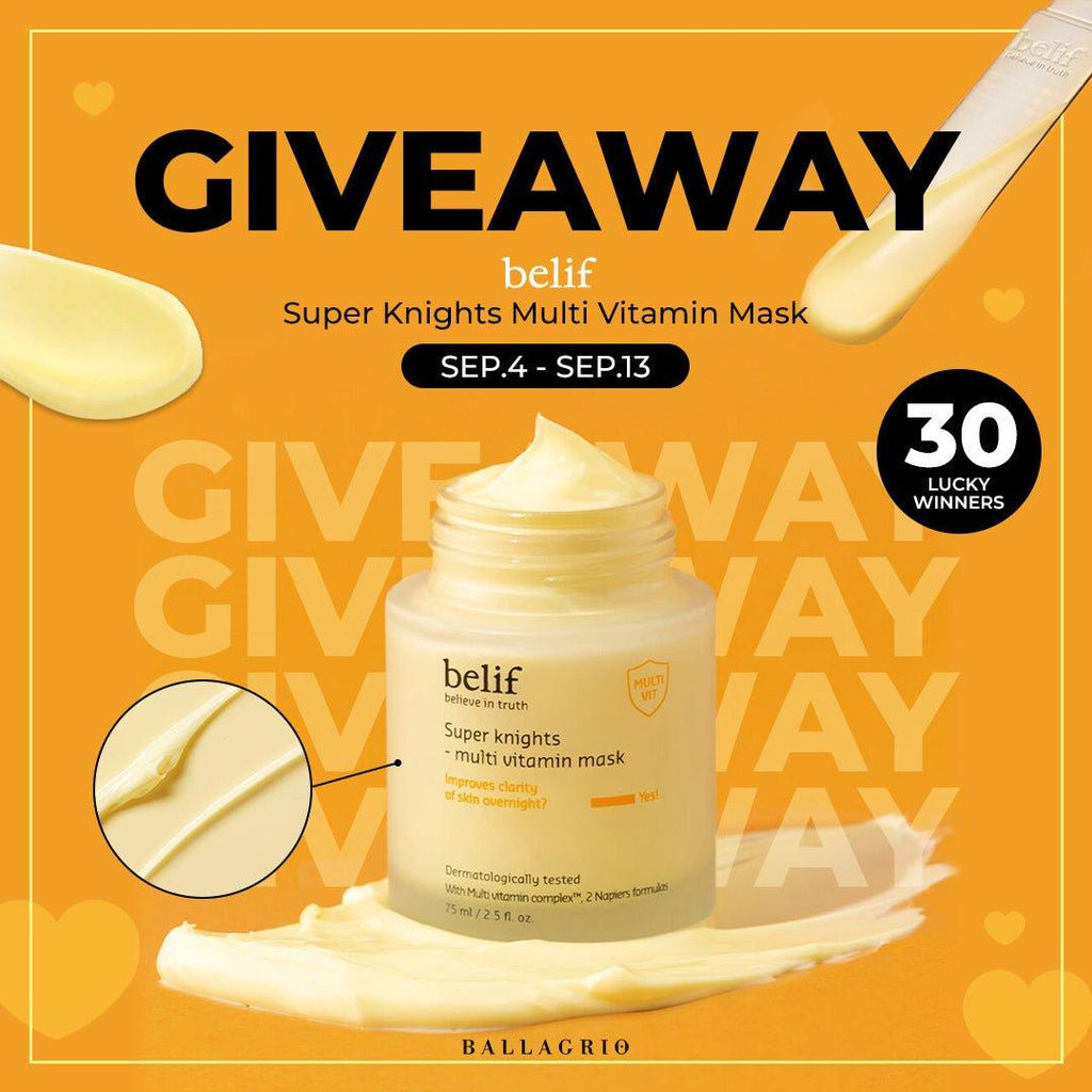 GIVEAWAY | belif Super Knights Multi Vitamin Mask - Ballagrio