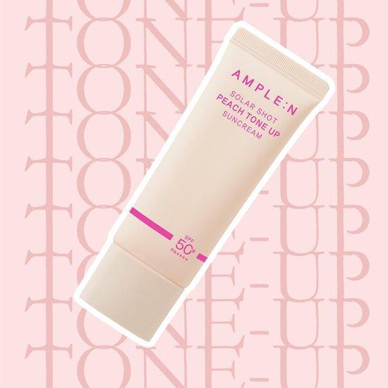 [AMPLE:N] Solar Shot Peach Tone Up Suncream SPF 50+ PA++++ 40ml - Ballagrio